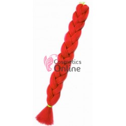 Coada de par afro impletita de 100 cm Premium 1 - Rosu Intens 100113